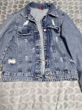 Distressed Light Blue Denim Jacket